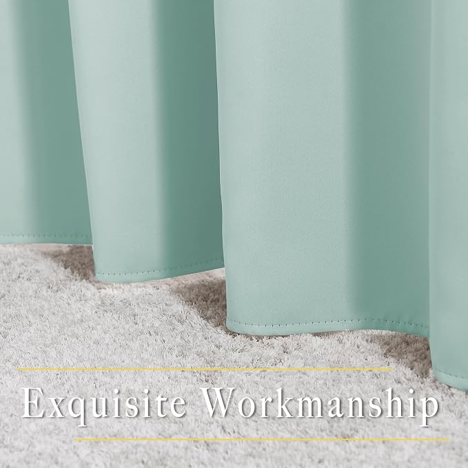 NICETOWN Aqua Blue Room Darkening Curtain Panels - Image 6