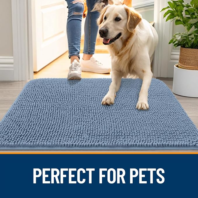 OLANLY Dog Door Mat for Muddy Paws 59x20, Super Absorbent Chenille Mud Mat | - Image 6