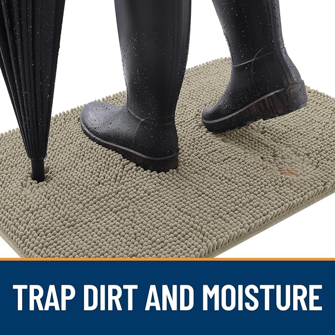 OLANLY Dog Door Mat for Muddy Paws 24x16, Super Absorbent Chenille Mud Mat | - Image 2