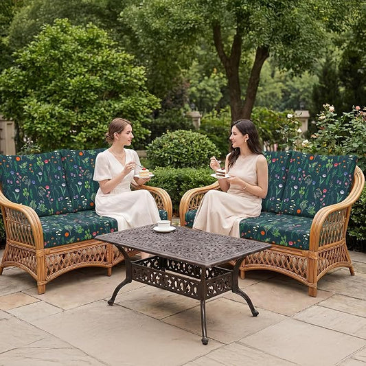 8Pcs Patio Cushion Covers Stretch Outdoor Furniture Protector Slipcovers | - Image 2