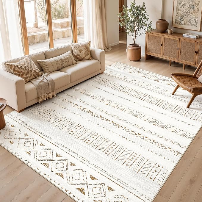 cotiled Boho 7x10 Area Rug for Living Room: Large Moroccan Washable Rug | Solve by COTILED