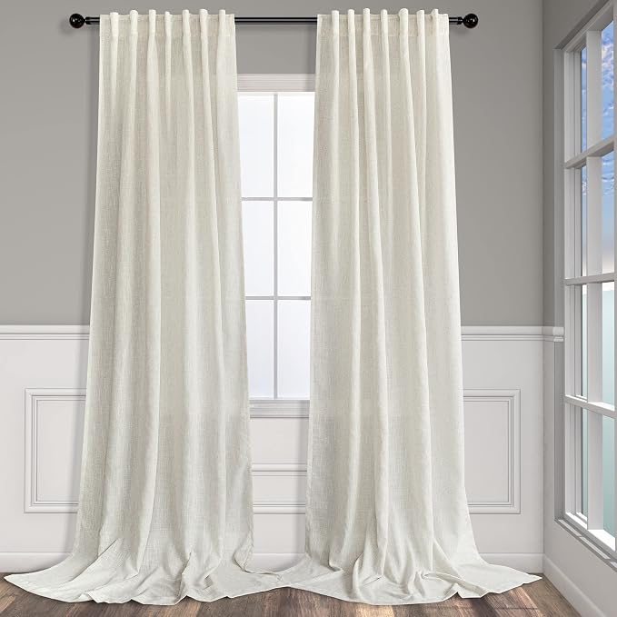 Pitalk 90 Inch Curtains 2 Pc Cream Ivory Curtain Panels 42 In Wide Back Tab by Pitalk