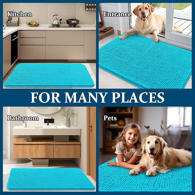OLANLY Dog Door Mat for Muddy Paws 34x21, Super Absorbent Chenille Mud Mat | - Image 8