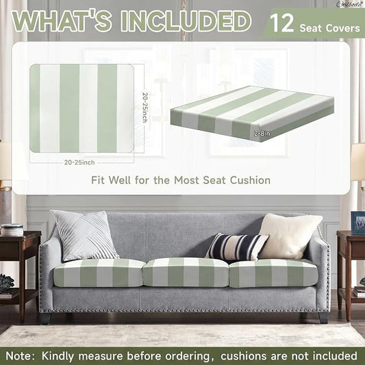 CALBODE 12 Pcs Outdoor Seat Cushion Covers - Image 2