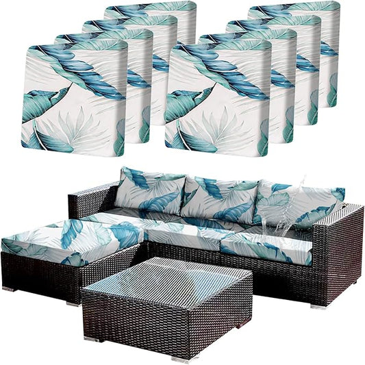 CALBODE 8Pcs Stretch Patio Cushion Covers Outdoor Couch Cover Replacement by CALBODE