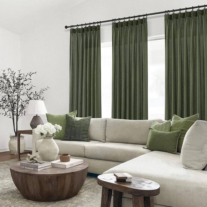 120 Inch Long Curtains Pinch Pleat Linen Curtains - Image 8