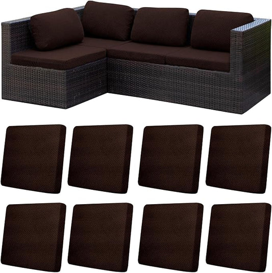 8Pcs Patio Cushion Covers, Outdoor Stretch Cushion Covers, Washable | Stretch by Unknown