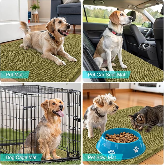 OLANLY Dog Door Mat for Muddy Paws 47x17, Super Absorbent Chenille Mud Mat | - Image 7