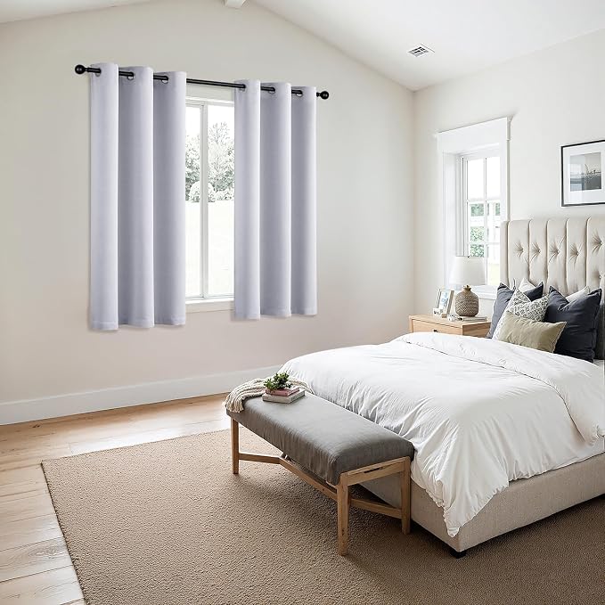 MIULEE Blackout Curtains for Bedroom 2 Panels 40x54 Inch Long Greyish White | - Image 6