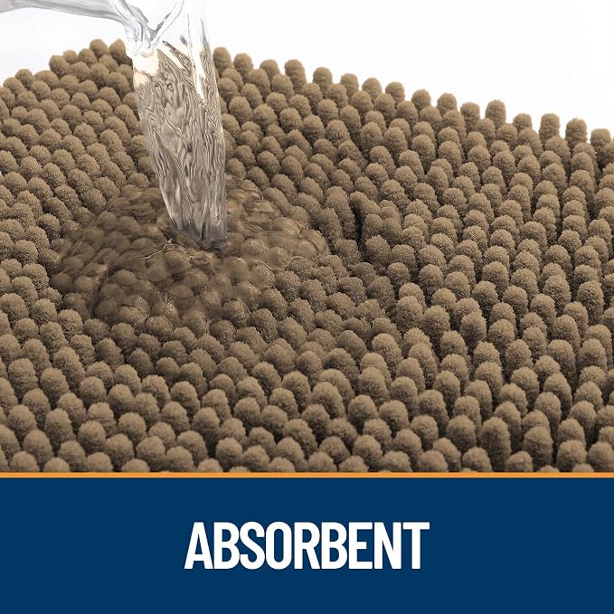 OLANLY Dog Door Mat for Muddy Paws 40x24, Super Absorbent Chenille Mud Mat | Tan - Image 3