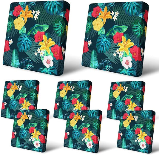 8Pcs Patio Cushion Covers Stretch Outdoor Furniture Protector Slipcovers | by pickyNproud