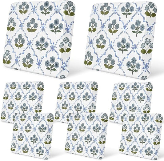 8Pcs Patio Cushion Covers Stretch Outdoor Furniture Protector Slipcovers | by pickyNproud