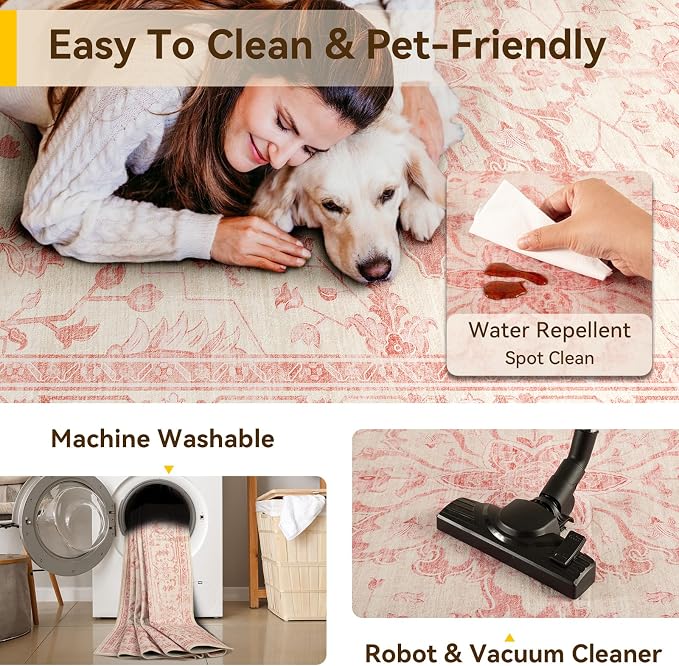 RELEANY Washable Area Rug, Runner 2'x8', Water Repellent, Pet Friendly - Image 5