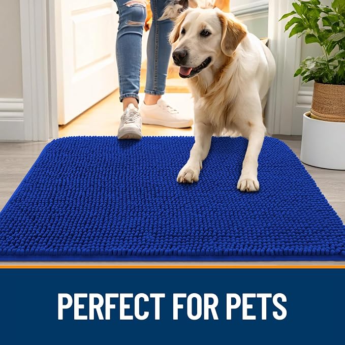 OLANLY Dog Door Mat for Muddy Paws 24x16, Super Absorbent Chenille Mud Mat | - Image 6