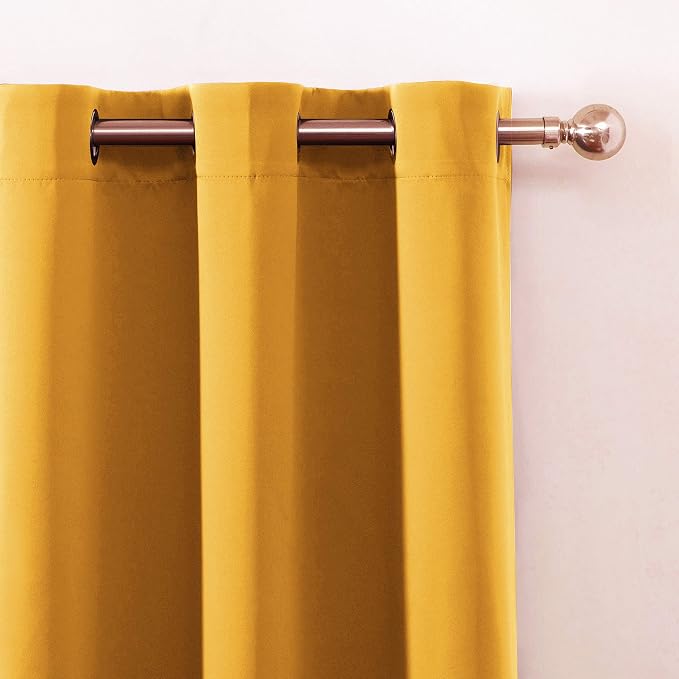 Blackout Curtains 66 x 84 inch/Yellow Curtains Set of 2 Panels/Thermal - Image 7