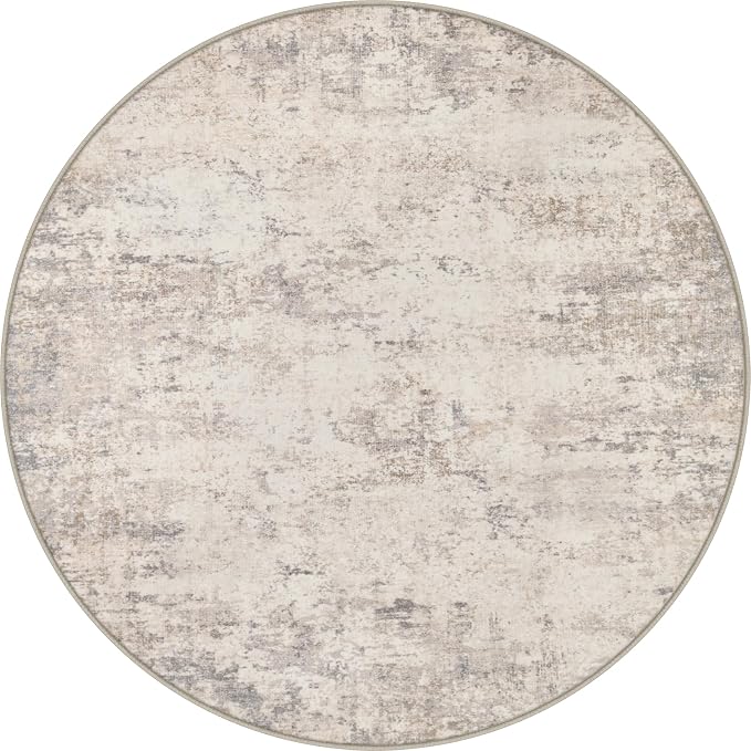 Round Area Rug Living Room: 8 ft Modern Washable Indoor Carpet | by FXRHLP