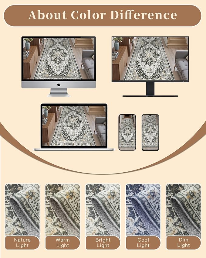 Madane Hallway Runner Rug 2'6''x12' Kitchen Runners Vintage, Entryway and - Image 9