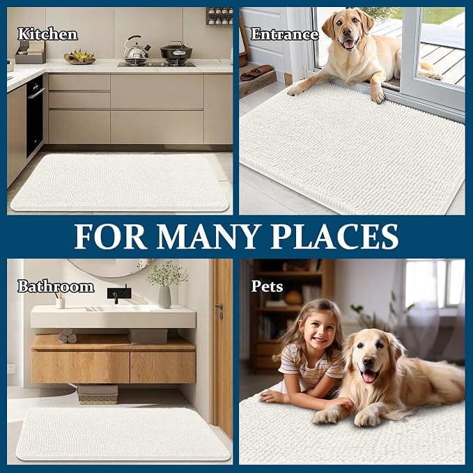 OLANLY Dog Door Mat for Muddy Paws 24x16, Super Absorbent Chenille Mud Mat | - Image 8