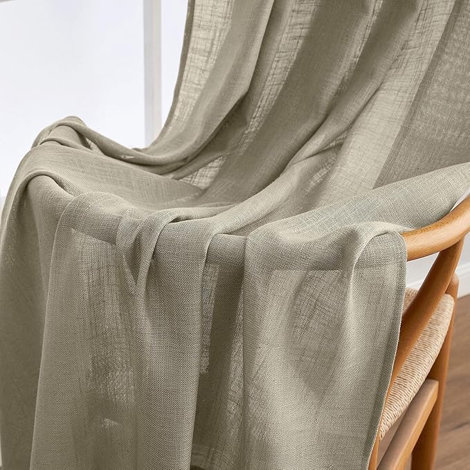 MIULEE Oatmeal Linen Curtains 52x96 Inch 2 Panels - Image 6