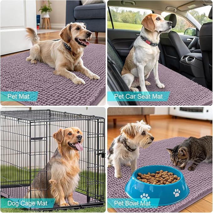 OLANLY Dog Door Mat for Muddy Paws 70x24, Super Absorbent Chenille Mud Mat | - Image 7