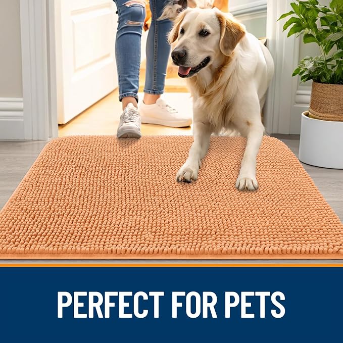 OLANLY Dog Door Mat for Muddy Paws 47x17, Super Absorbent Chenille Mud Mat | - Image 6