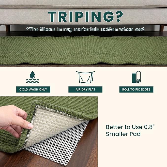 KOZYFLY Woven 2x5 Entry Runner Rug, Washable Runners - Image 8