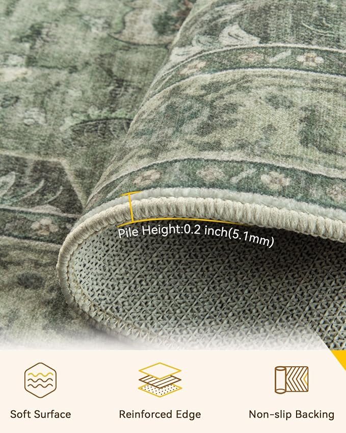 RELEANY Washable Area Rug, Runner 2'x6', Water Repellent, Pet Friendly - Image 4