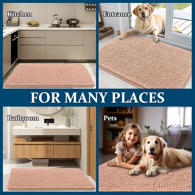 OLANLY Dog Door Mat for Muddy Paws 59x35, Super Absorbent Chenille Mud Mat | - Image 8