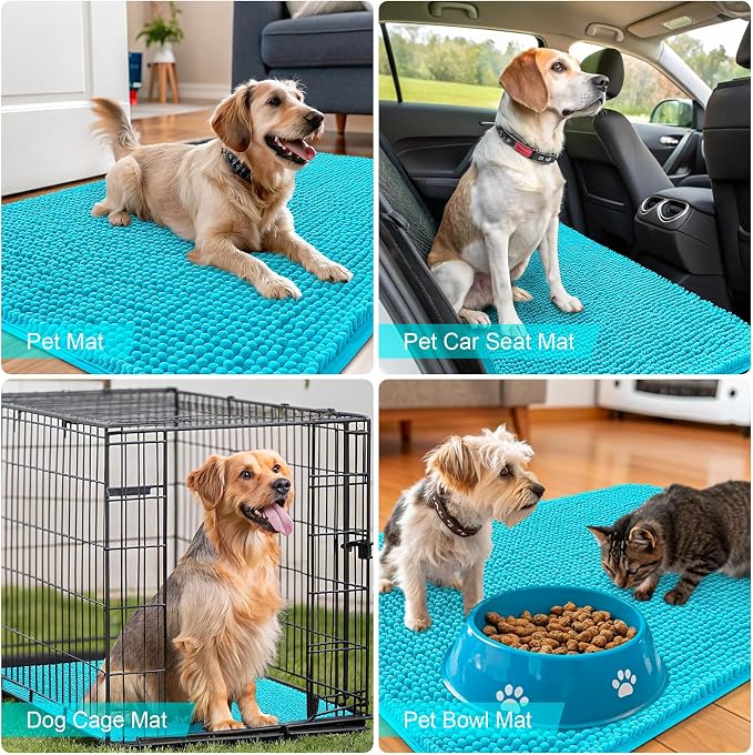 OLANLY Dog Door Mat for Muddy Paws 59x24, Super Absorbent Chenille Mud Mat | - Image 7