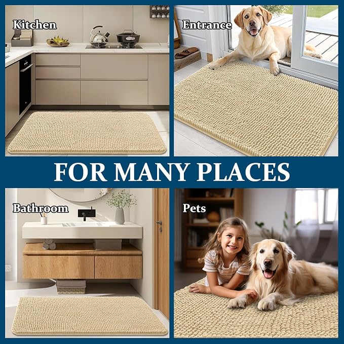 OLANLY Dog Door Mat for Muddy Paws 70x24, Super Absorbent Chenille Mud Mat | - Image 8