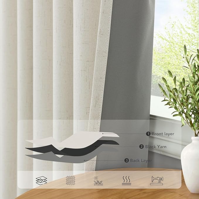 Pitalk Extra Wide Curtains 60 Inches Wide - Image 5