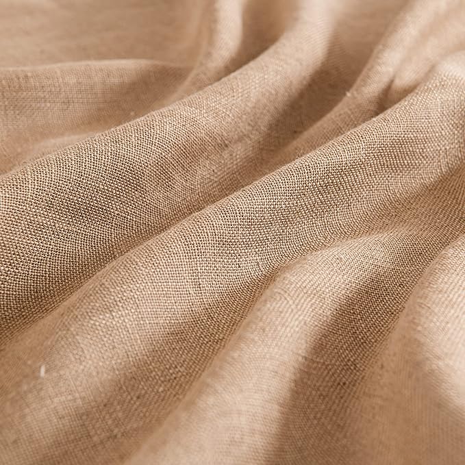 MIULEE Light Brown Linen Curtains 42x84 Inch Length 2 Panels - Image 4
