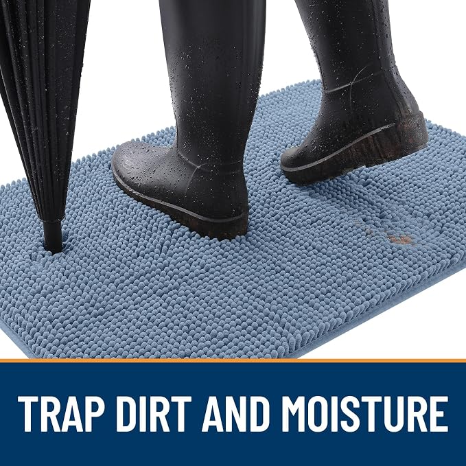 OLANLY Dog Door Mat for Muddy Paws 59x32, Super Absorbent Chenille Mud Mat | - Image 2