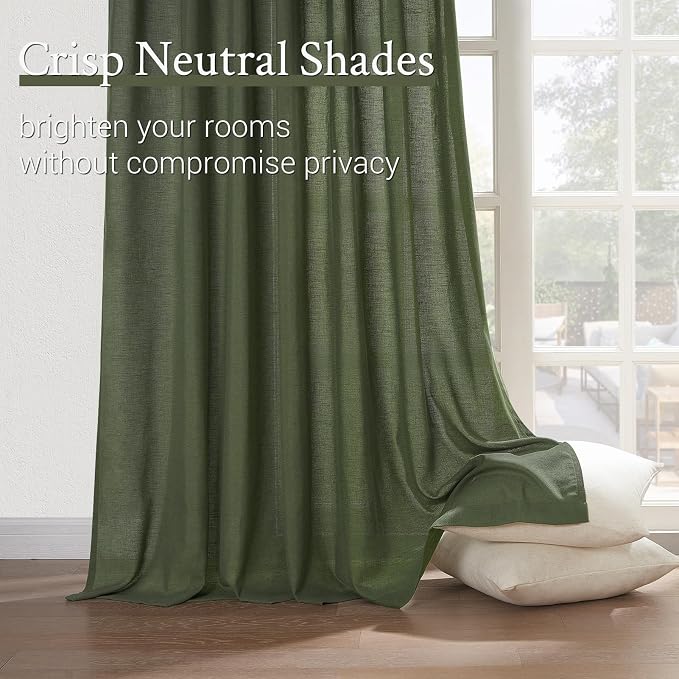 Topfinel 72 Inch Length Linen Curtains - Image 4