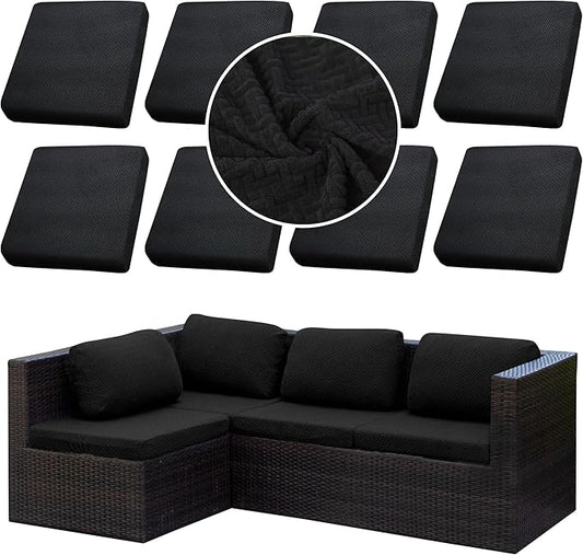 8PCS Patio Cushion Covers.Patio Furniture Couch SeatSlipcovers | Washable by SUKAIKEQA