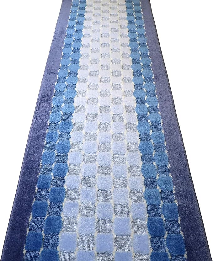 6 Ft Blue Hallway Runner Rug, Custom Size, Non Slip Washable, Pet Friendly | - Image 6