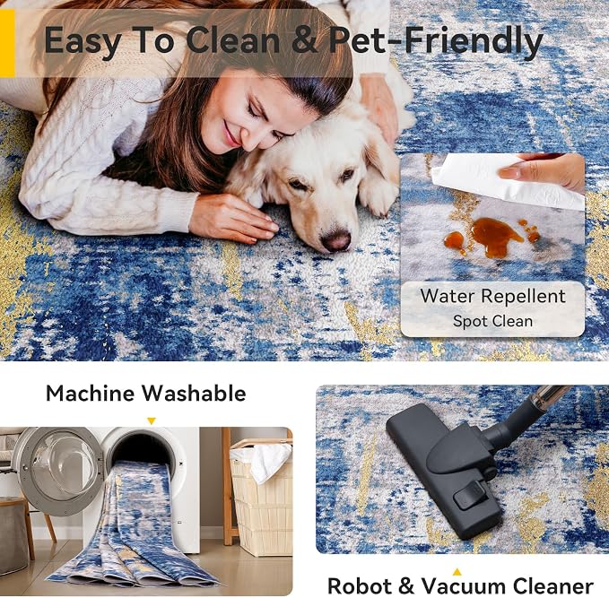 RELEANY Washable Round 6ft Area Rug - Image 4