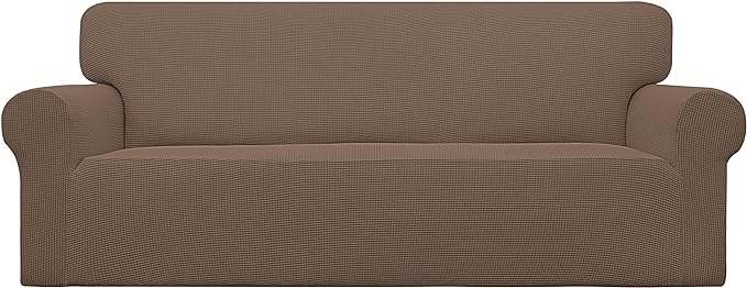 Easy-Going Stretch Oversized Sofa Couch Slipcover Washable Brown | 1-Piece by Easy-Going