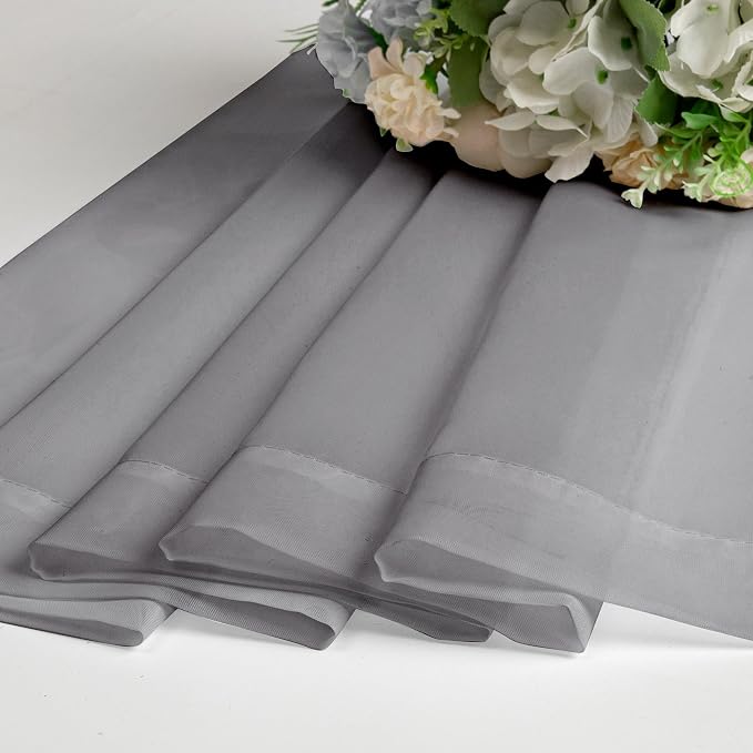 Chyhomenyc Charcoal Grey Sheer Curtains 78 Inches Long 2 Panels Set - Image 2