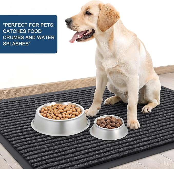 OLANLY 2-Pack Front Door Mats 59x34, Waterproof Heavy-Duty Doormats | Charcoal - Image 6