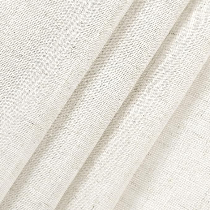 Cream Semi Sheer Linen Curtains 69 Inch Length - Image 7