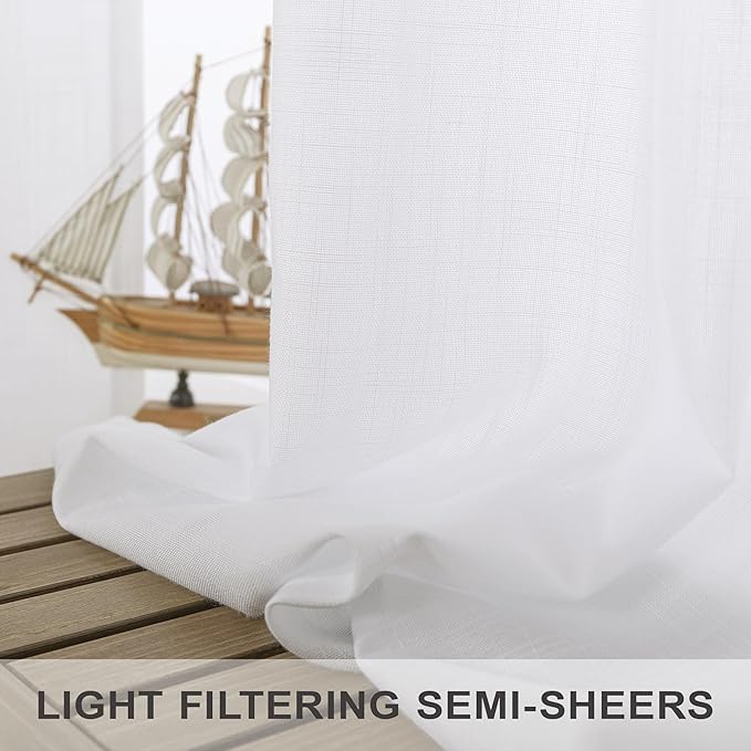 Pitalk White Curtains 38 Inch Width - Image 4