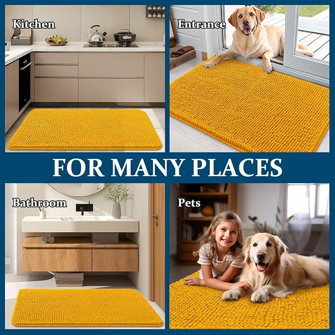 OLANLY Dog Door Mat for Muddy Paws 54x24, Super Absorbent Chenille Mud Mat | - Image 8