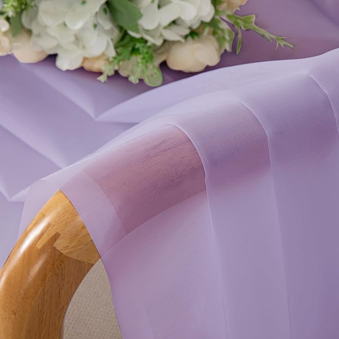 Chyhomenyc Lilac Sheer Curtains 72 Inch Length 2 Panels, Light Filtering Soft - Image 4