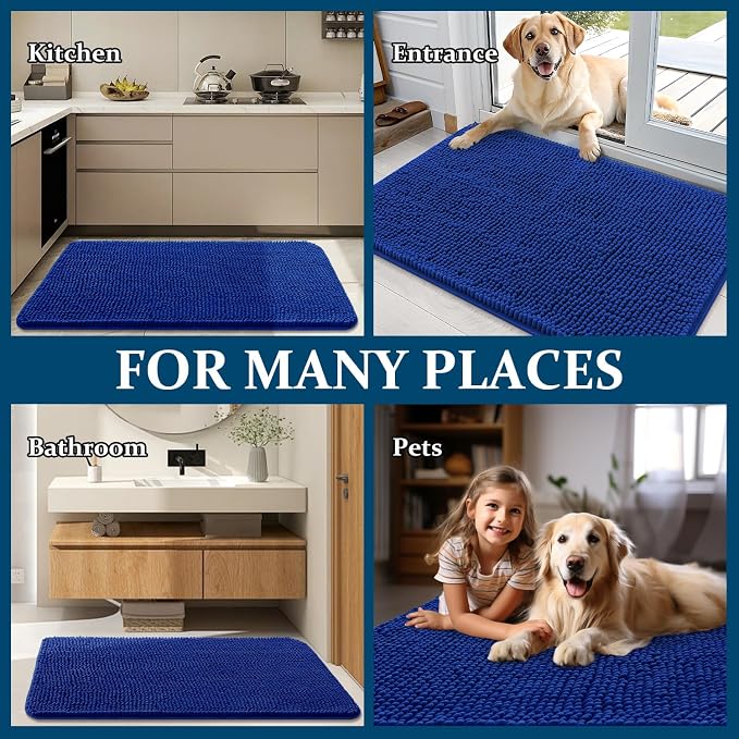 OLANLY Dog Door Mat for Muddy Paws 30x20, Super Absorbent Chenille Mud Mat | - Image 8