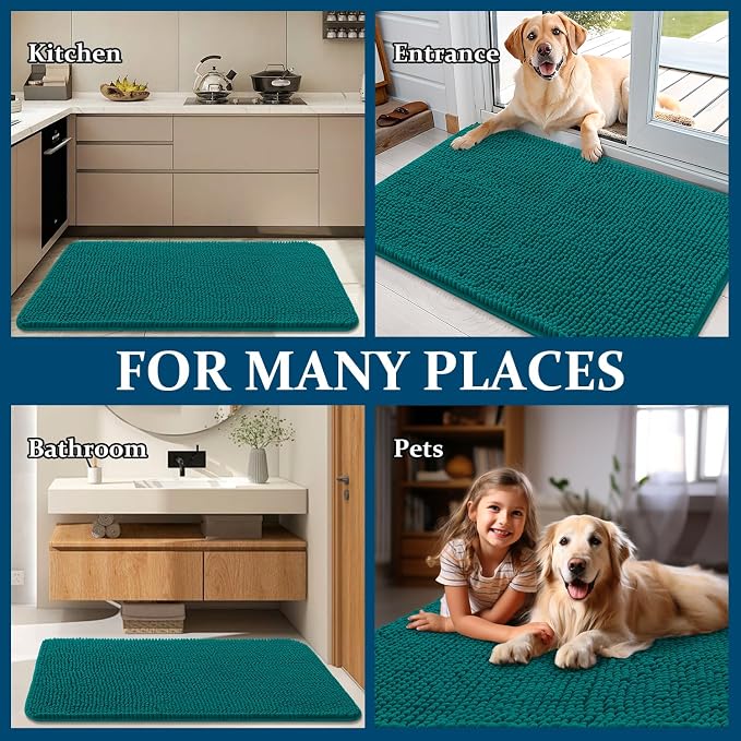 OLANLY Dog Door Mat for Muddy Paws 35x24, Super Absorbent Chenille Mud Mat | - Image 8