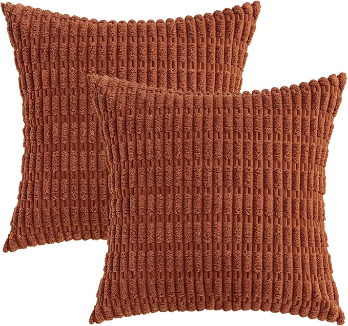 MIULEE Fall Euro Decorative Throw Pillow Covers 26x26 Dark Rust Pack of 2 | - Image 6