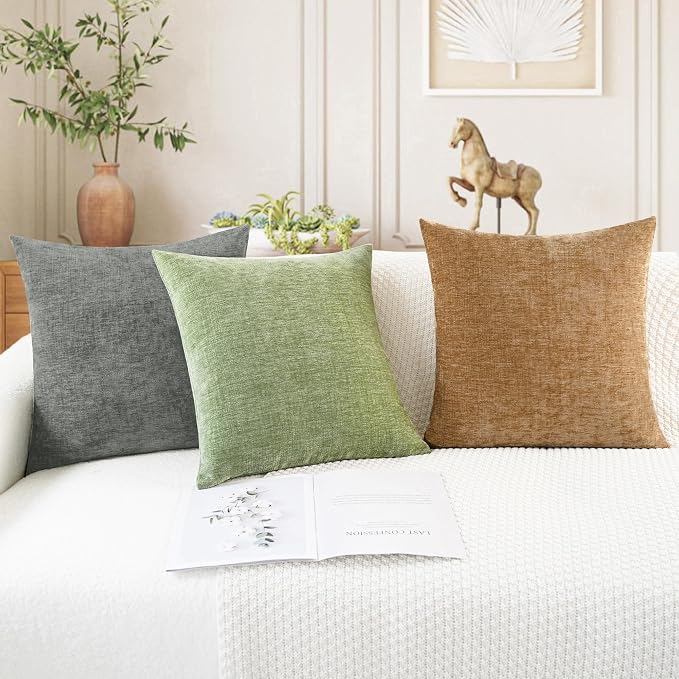 CaliTime Decorative Couch Throw Pillow Covers 24 X 24 Inches Sage Green | Pack - Image 5