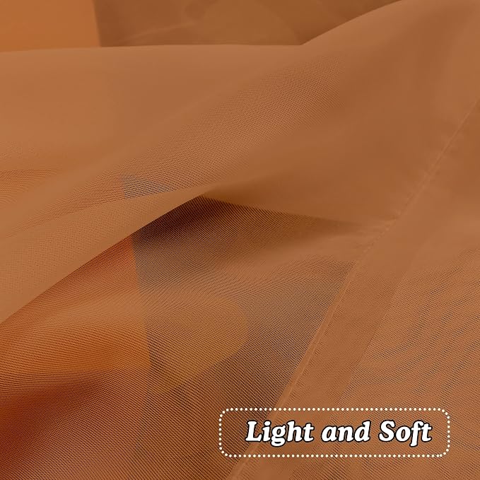 2 Panels Solid Color Orange Sheer Curtains 96 Inches Long, Elegant Window Voile - Image 5