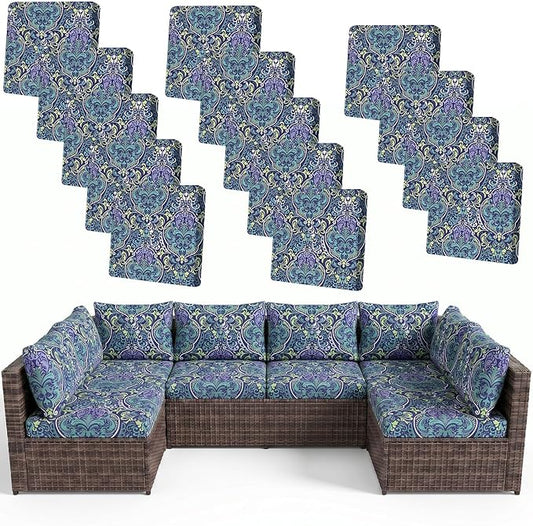 14Pcs Patio Cushion Covers Stretch Outdoor Furniture Protector Slipcovers | by pickyNproud